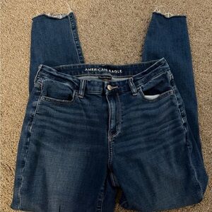 American Eagle Outfitters Women's High Rise Dark Blue Jeans